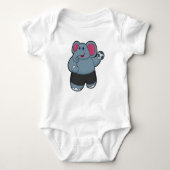 Elephant als handballspeler met handbal romper (Voorkant)