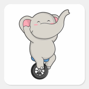 Elephant als kunstenaar in Circus met banden Vierkante Sticker