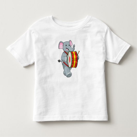Elephant als muzikant met rum kinder shirts (Voorkant)