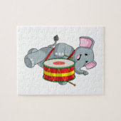 Elephant als muzikant met rum legpuzzel (Horizontaal)