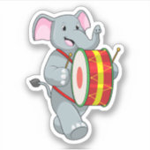 Elephant als muzikant met rum sticker (Voorkant)