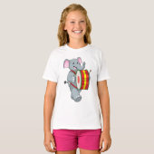 Elephant als muzikant met rum t-shirt (Voorkant volledig)