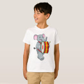 Elephant als muzikant met rum t-shirt (Voorkant volledig)
