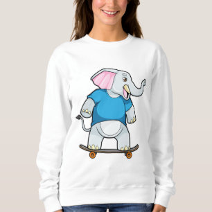 Elephant als Skater met Skateboard Trui