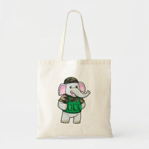 Elephant als Soldaat met Uniform & Helmet Tote Bag