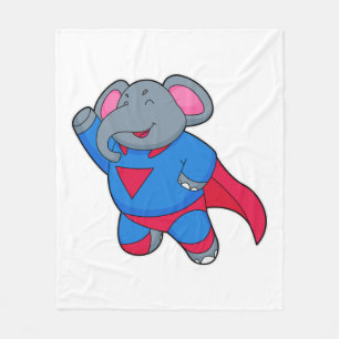 Elephant als superheld fleece deken