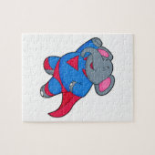 Elephant als superheld legpuzzel (Horizontaal)