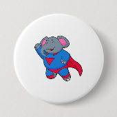 Elephant als superheld ronde button 7,6 cm (Voorkant)