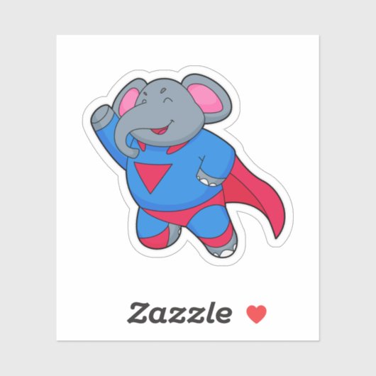 Elephant als superheld sticker (Vel)