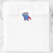 Elephant als superheld vierkante sticker (Tas)