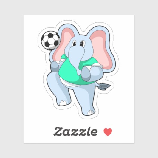 Elephant als Voetbal speler met Soccer.PNG Sticker (Vel)