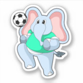 Elephant als Voetbal speler met Soccer.PNG Sticker (Voorkant)