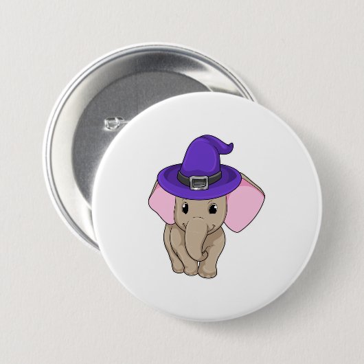 Elephant als wizard ronde button 7,6 cm (Voorkant /achterkant)
