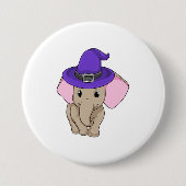 Elephant als wizard ronde button 7,6 cm (Voorkant)