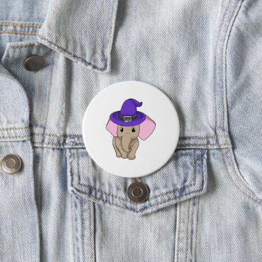 Elephant als wizard ronde button 7,6 cm (In situ)
