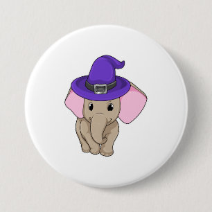 Elephant als wizard ronde button 7,6 cm