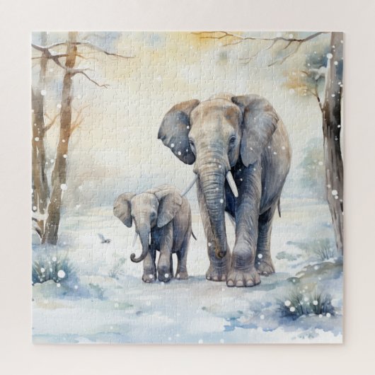 Elephant and Baby Legpuzzel (Verticaal)