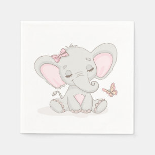 Elephant and Butterfly Zebra Napkins Servet