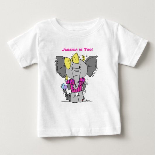 Elephant and Gift Birthday Custom T-shirts (Voorkant)