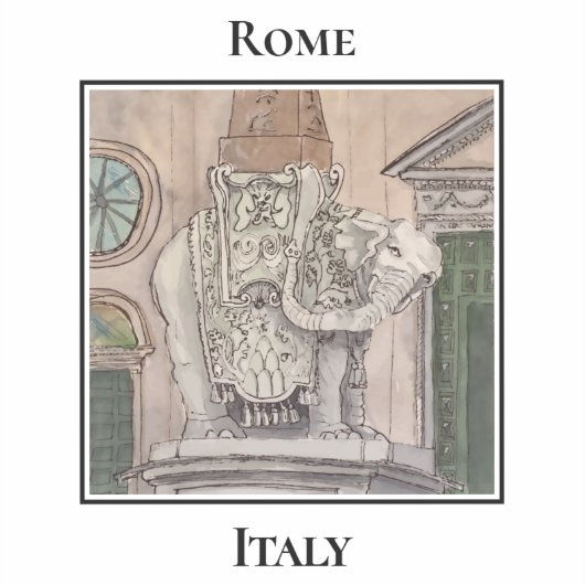 Elephant and Obelisk, Rome's Piazza della Minerva Sticker (Voorkant)