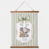 Elephant and Teddy Bear Nursery Decor Hangend Wandkleed (Voorkant)