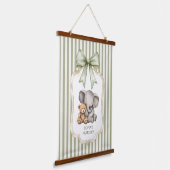 Elephant and Teddy Bear Nursery Decor Hangend Wandkleed (Gebogen)