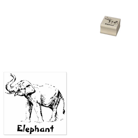 ELEPHANT ANIMAAL RUBBER STEMP 	RUBBERSTEMPEL (Gestempeld)