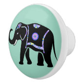 Elephant Animal Abstract Decorative Patterns Keramische Knop (Rechts)