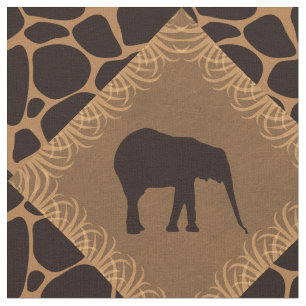 Elephant & Animal Print Diamond Pattern. Stof