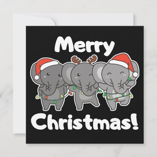 Éléphant Animaux de Noël Éléphants Invitation Joye (Devant)