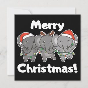Éléphant Animaux de Noël Éléphants Invitation Joye