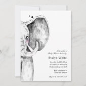 Eléphant aquarelle | invitation Baby shower (Devant)
