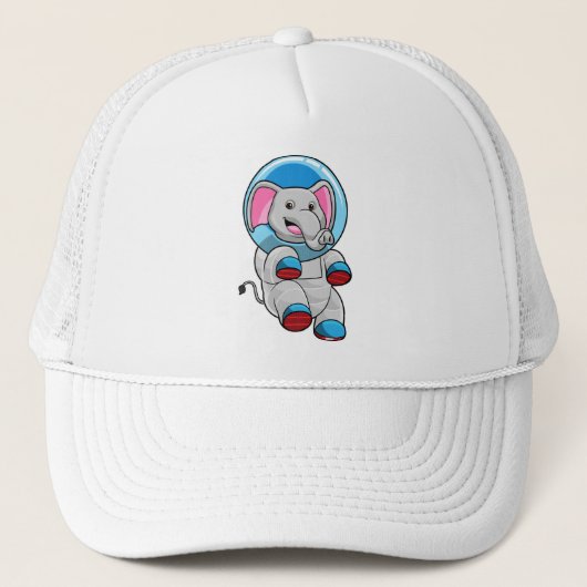 Elephant as Astronaut in Glass sphere Trucker Pet (Voorkant)