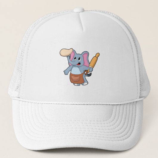 Elephant as Cook with Rolling pin & Dough Trucker Pet (Voorkant)