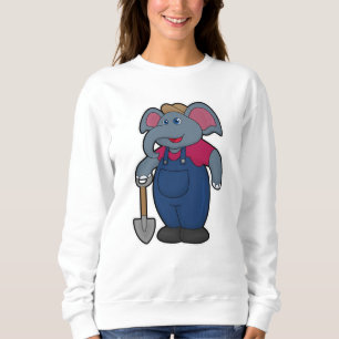 Elephant as Farmer with Shovel Trui