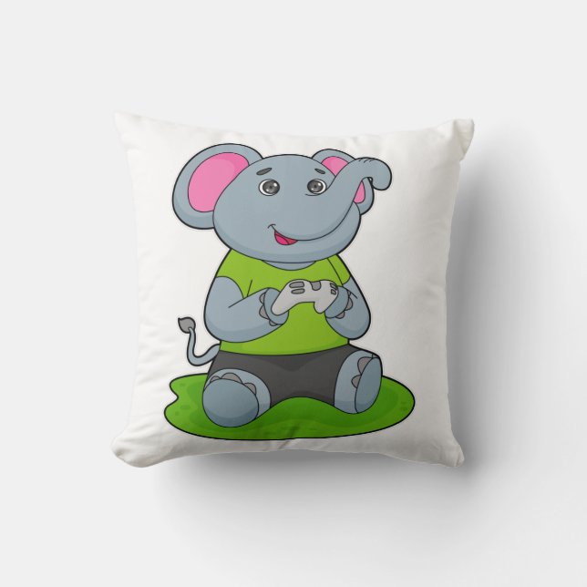 Elephant as Gamer Kussen (Voorkant)