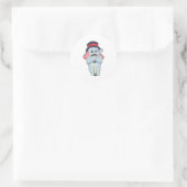 Elephant as Gentleman with Pet & Walting stick Ronde Sticker (Tas)