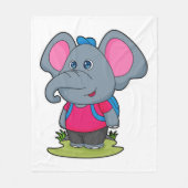Elephant as Hiker with Backpack Fleece Deken (Voorkant)