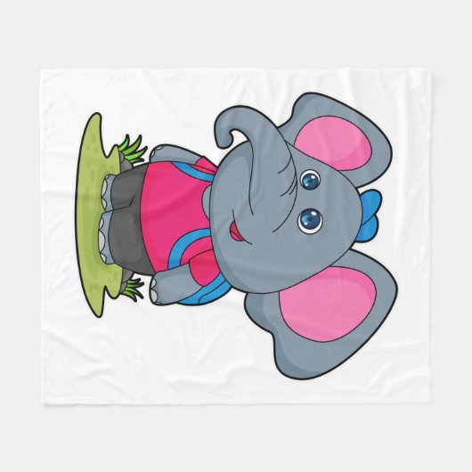 Elephant as Hiker with Backpack Fleece Deken (Voorkant (Horizontaal))
