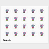 Elephant as Hiker with Backpack Ronde Sticker (Vel)