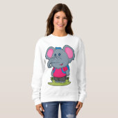 Elephant as Hiker with Backpack Trui (Voorkant volledig)