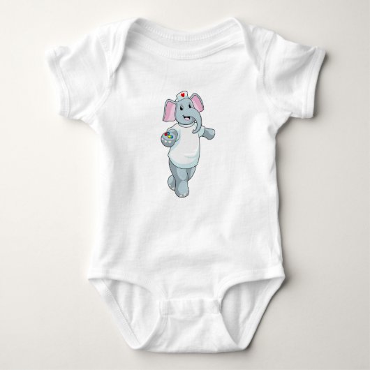 Elephant as Nurse with Medicine Romper (Voorkant)