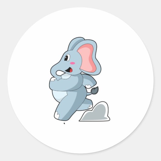 Elephant as Runner Ronde Sticker (Voorkant)