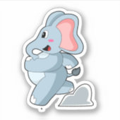 Elephant as Runner Sticker (Voorkant)