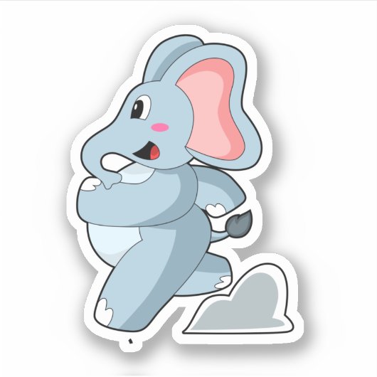 Elephant as Runner Sticker (Voorkant)