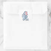 Elephant as Runner Vierkante Sticker (Tas)