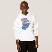 Elephant as surfer avec surf (Devant entier)