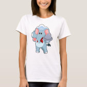 Elephant as Waiter with Platter T-shirt (Voorkant)