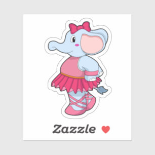 Elephant at Ballet with Skirt Sticker