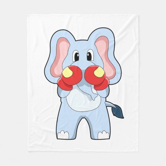 Elephant at Boxing with Boxing gloves Fleece Deken (Voorkant)